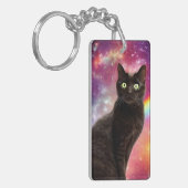 Porte-clés Bague de clé de chat espace (Devant gauche)