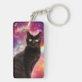 Porte-clés Bague de clé de chat espace (Dos)