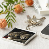 Porte-clés Bague de clé de photo chats (Côté)