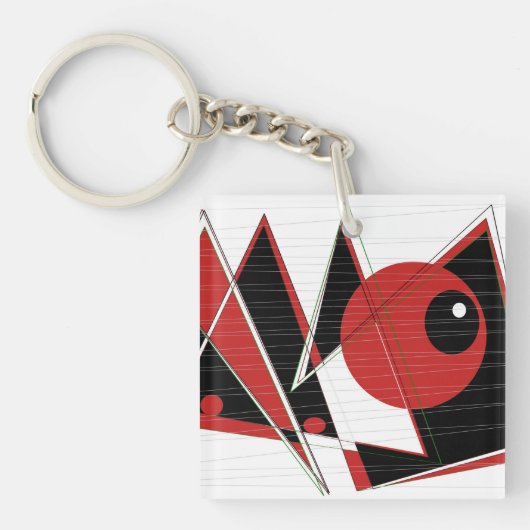 Porte-clés Bague de clé de surveillance des yeux rouges (Devant)