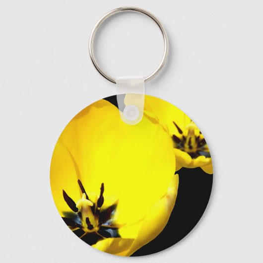 Porte-clés Bague de touches de tulipe jaune (Recto)