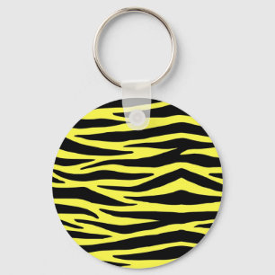 Porte-clés Bague de touches de zèbre jaune