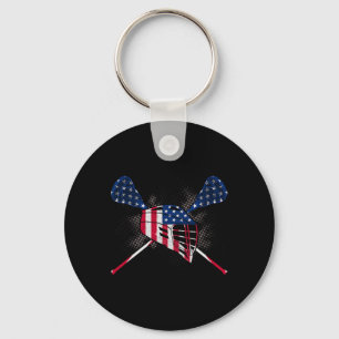 Porte-clés Baguette de crosse patriotique 4 juillet drapeau a