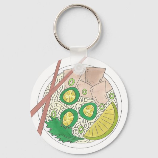 Porte-clés Baguettes de soupe à la nouille de poulet pour ali (Recto)