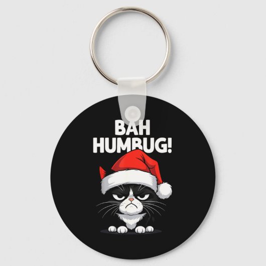 Porte-clés Bah Humbug Funny Bad Cat Christmas Hater Cat Lover (Recto)