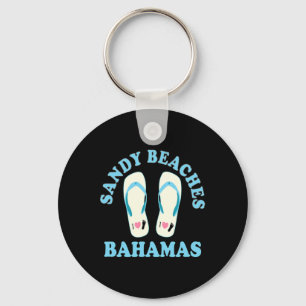 Porte-clés Bahamas Vacances Plages De Sable I Coeur Flip Fops