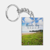 Porte-clés Baie de Hanalei, fleurs de plage de Kauai Hawaï (Devant gauche)