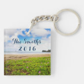 Porte-clés Baie de Hanalei, fleurs de plage de Kauai Hawaï (Dos)