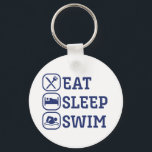 Porte-clés Baignade amusante Manger Sleep Swim<br><div class="desc">Mange La Baignade Du Sommeil. Conception de devis de natation amusante pour ceux qui aiment se promener au bord de la piscine et nager par une chaude journée d'été. Marchandises sportives cool et fantastiques pour l'athlète de natation. Parfait pour les sports de l'équipe de natation du lycée ou de l'université....</div>