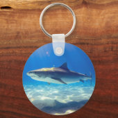 Porte-clés Baignade de requins Eau bleu de l'océan (Recto)