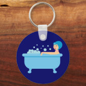 Porte-clés Baignoire de bulle rétro fille (Recto)