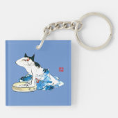Porte-clés Bain japonais de chats humoristique II (Dos)