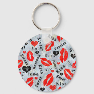 Porte-clés Baise, lèvres rouges.