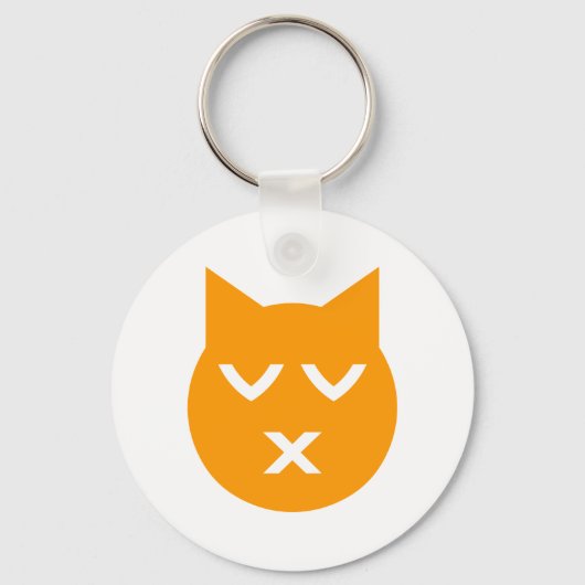 Porte-clés Baiser avec les yeux fermés Emoji Chat (Recto)