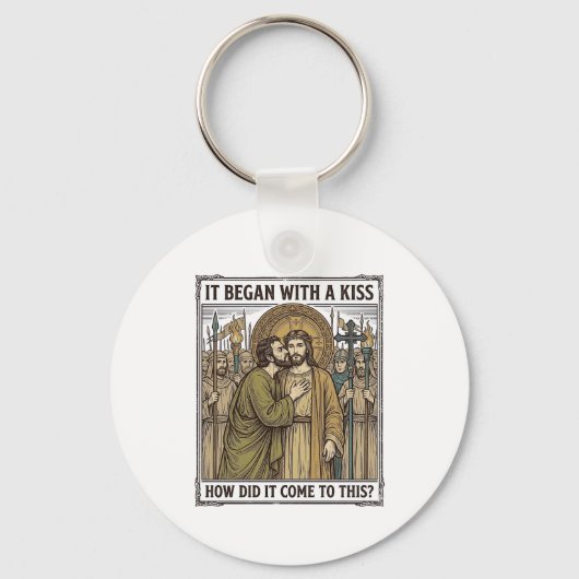 Porte-clés Baiser de trahison biblique vintage (Recto)