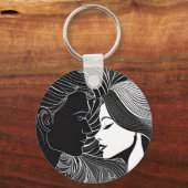 Porte-clés Baiser éternel : Noir & Blanc Amateurs de silhouet (Recto)