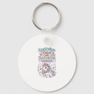 Porte-clés Baisers de licorne et souhaits d'arc-en-ciel Raisi