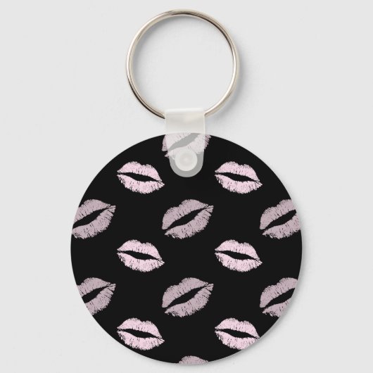 Porte-clés Baisers Rose Argenté (Recto)
