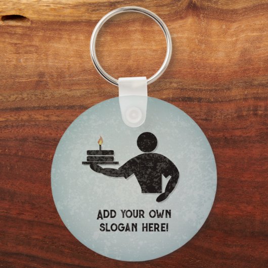 Porte-clés Baked a Cake Baker thème - votre texte des deux cô (Recto)