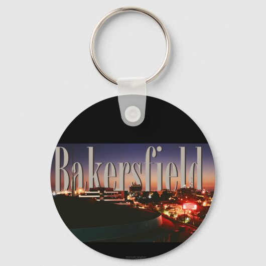 Porte-clés Bakersfield Skyline avec Bakersfield dans le ciel (Recto)