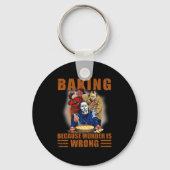 Porte-clés Baking parce que le meurtre est faux Fun Halloween (Recto)