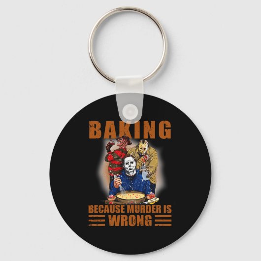Porte-clés Baking parce que le meurtre est faux Fun Halloween (Recto)