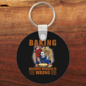 Porte-clés Baking parce que le meurtre est faux Fun Halloween (Recto)
