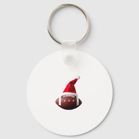 Porte-clés Bal de football américain de Noël Santa Hat (3) (Recto)