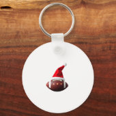 Porte-clés Bal de football américain de Noël Santa Hat (3) (Recto)