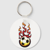 Porte-clés Bal De Football En Feu (Recto)