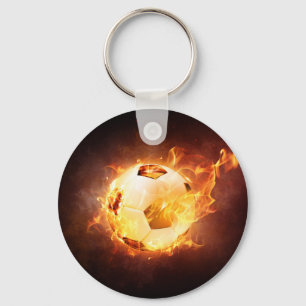Porte-clés Bal de football en feu