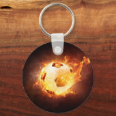 Porte-clés Bal de football en feu (Recto)