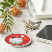 Porte-clés Bal de golf à Santa Hat sur Red (Côté)