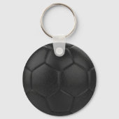 Porte-clés Bal de soccer noir Nom personnalisé (Verso)