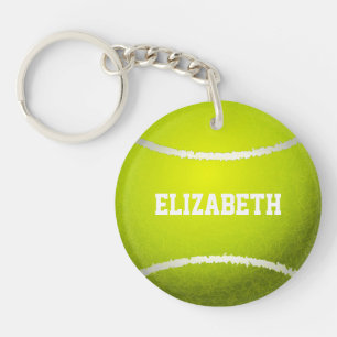 Porte-clés Bal de tennis personnalisé jaune