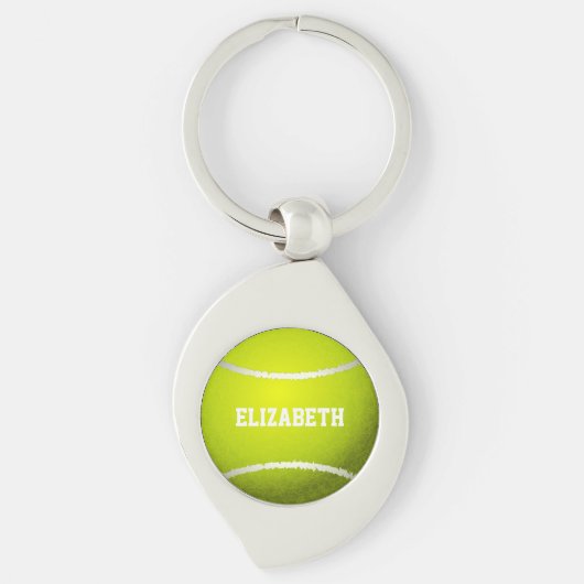 Porte-clés Bal de tennis personnalisé jaune (Devant)