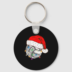 Porte-clés Bal de volley-ball de Noël Santa Hat Funny Sport X