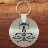 Porte-clés Balance Silhouette sur effet métallique (Recto)