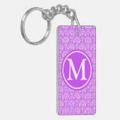 Porte-clés Balances de poisson violet monogramme (Devant gauche)