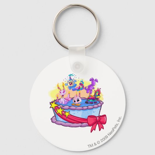 Porte-clés Balayage du groupe de gâteaux d'anniversaire (Recto)