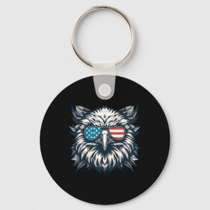 Porte-clés Bald Eagle American Usa 4 juillet Patriotic Funn