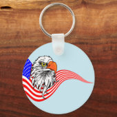 Porte-clés Bald Eagle American USA Drapeau Patriotique Art (Recto)