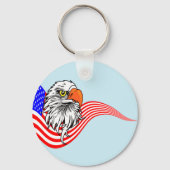 Porte-clés Bald Eagle American USA Drapeau Patriotique Art (Verso)