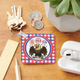 Porte-clés Bald Eagle avec Fireworks - USA 250 ans 1776-2026