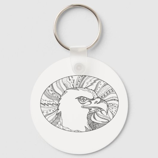 Porte-clés Bald Eagle Head Doodart (Recto)
