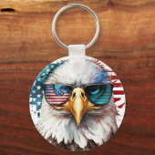 Porte-clés Bald Eagle moderne & unique USA symbole national (Verso)