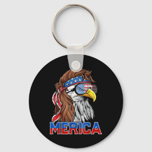 Porte-clés Bald Eagle Mullet Merica drapeau américain Patriot