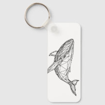 Porte-clés baleine géométrique minimaliste