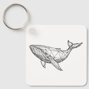 Porte-clés baleine géométrique minimaliste