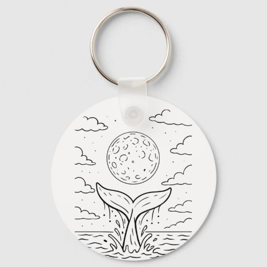 Porte-clés Baleine Moon Dive | Ocean Night Sky Tee | Mer cosm (Recto)